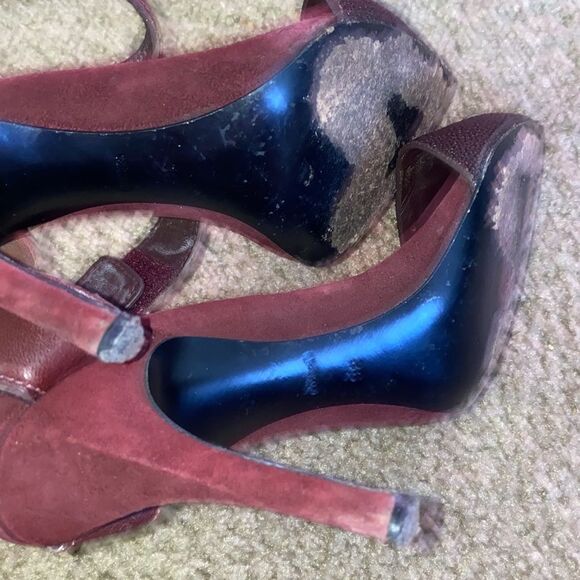 Alexander wang burgundy heels with Velcro strap - Picture 4 of 5